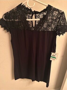 INC Black Lace Top NWT